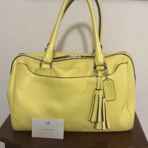 RARE! Yellow leather Coach bowler purse
